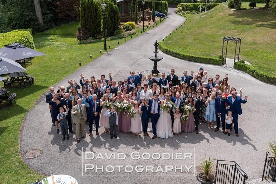Outside Wedding family at Broadoaks Country House The Lake District