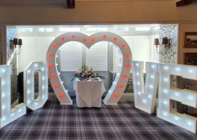 Love Wedding Letters Event Hire Image with Love Arch